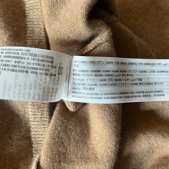 NWT Abercrombie & Fitch Cashmere Mock Neck Mini Sweater Dress Women’s XS P Camel - Picture 4 of 7